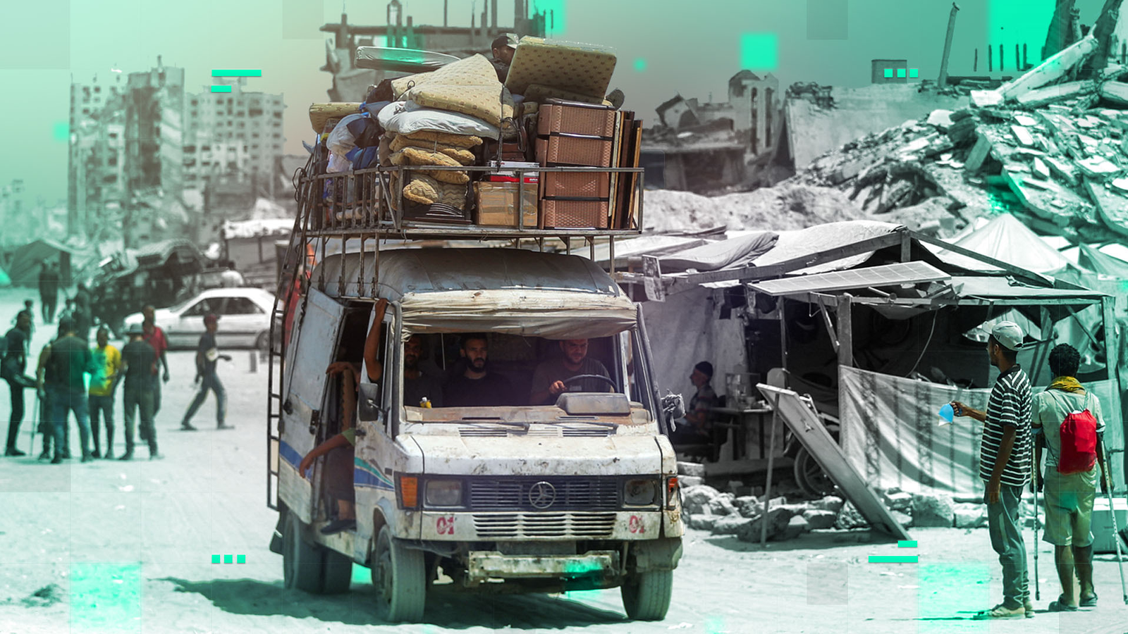 Tents abandoned as Palestinians flee Israeli advance into Gaza City