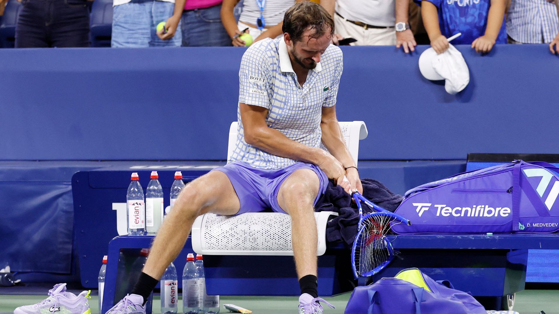 Former tennis champion smashes racket after match-point meltdown