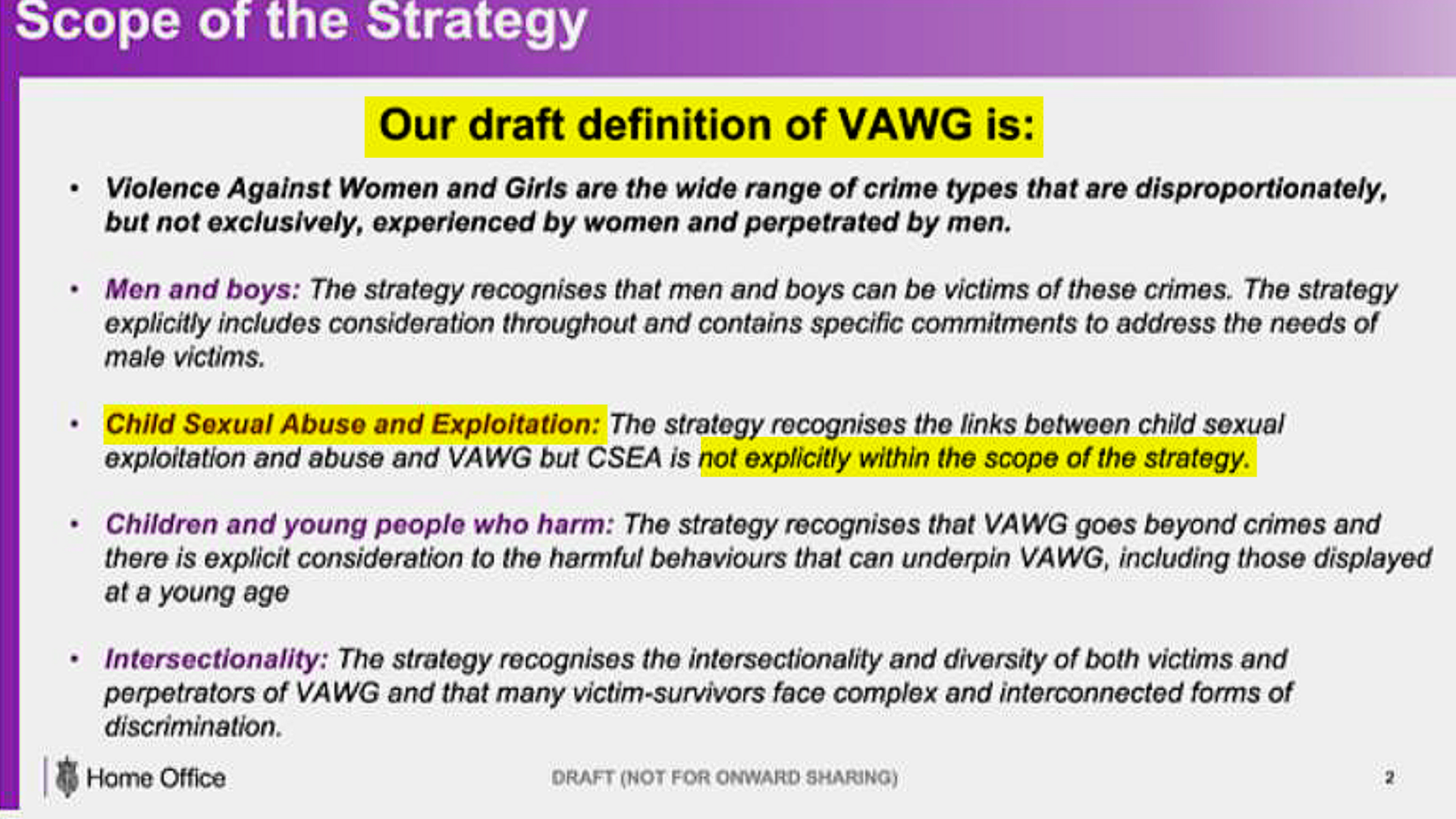 'Alarm' over exclusion of child sexual exploitation from strategy to tackle violence against women and girls