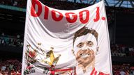 Fans paid tribute to Diogo Jota. Pic: PA