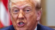 Donald Trump at a cabinet meeting in July. Pic: Reuters