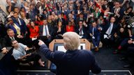 Donald Trump gestures as he speaks to the press about deploying federal law enforcement agents in Washington.
Pic: Reuters