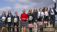 Education Secretary Jenny Gilruth during a visit to Kings Park Secondary School in Glasgow, with pupils celebrating their Scottish Qualifica