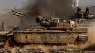 An Israeli armoured personnel carrier (APC) manoeuvres at the Israel-Gaza border, as seen from Israel, August 26, 2025. REUTERS/Amir Cohen