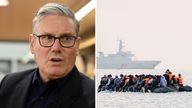 Keir Starmer's government has seen almost 50,000 small boat crossings. Pics: PA