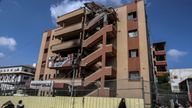 Nasser Hospital in Gaza was damaged by an Israeli strike. Pic: AP