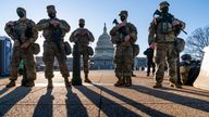 Members of the National Guard outside the U.S Captiol.
Pic: AP