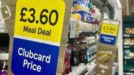 A Tesco meal deal sign. File pic: PA