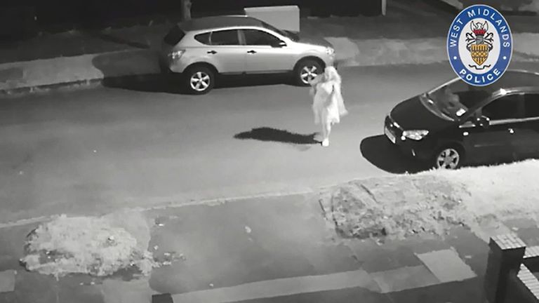 CCTV image said to show Aimee Betro in Birmingham following the attempted shooting of Sikander Ali in September 2019. Pic: PA