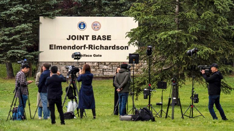 Media have descended on the small town. Pic: AP