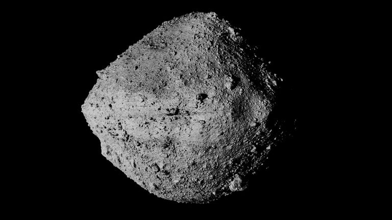 Bennu seen from the Osiris-Rex.
Pic: NASA/AP