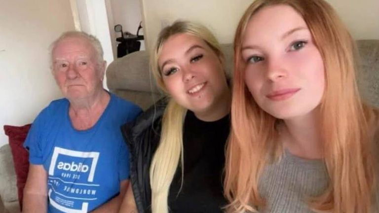 Danny Middleton pictured with his granddaughters. Pic: Family