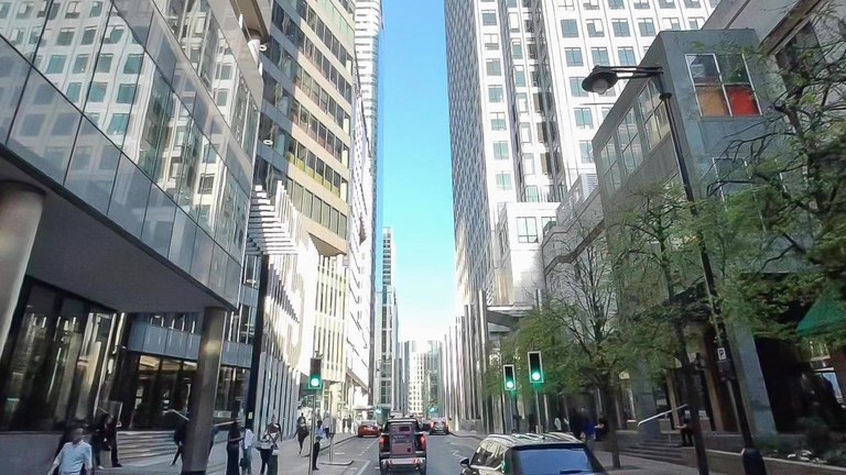 A view of Canary Wharf in London. Pic: Google Street View