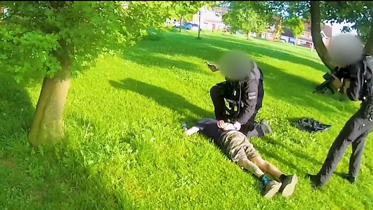 King was apprehended by armed police officers in a nearby park. Pic: Thames Valley Police
