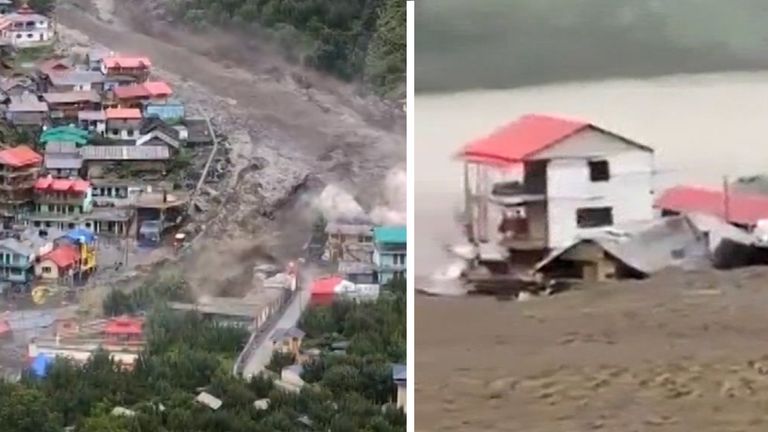 India flash floods: Dozens believed to be trapped under rubble as at least 11 soldiers reported missing