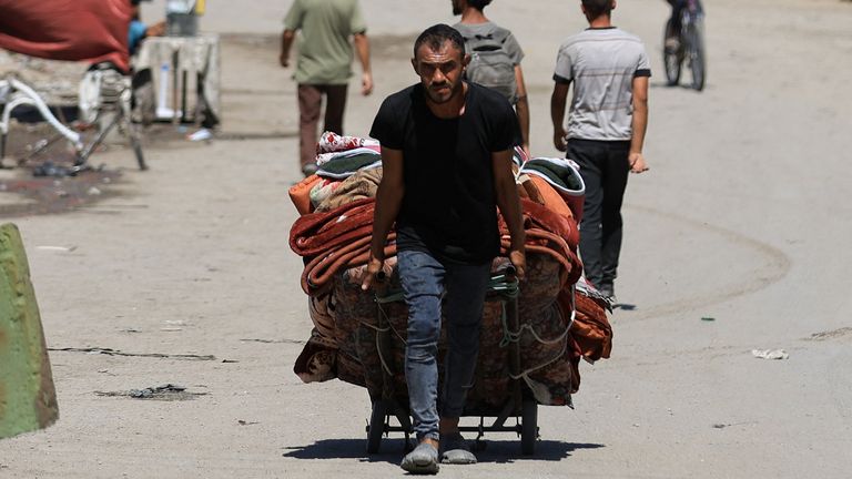 Palestinians are being urged to flee Gaza City by the Israeli military. Pic: Reuters