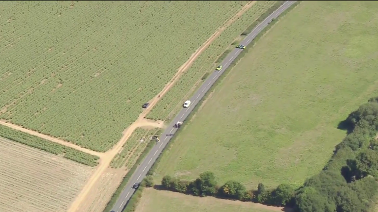 Aerial view of the crash site