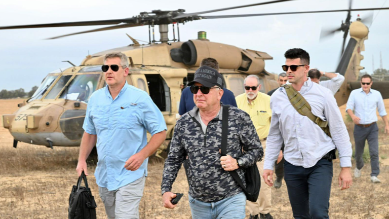 US special envoy Steve Witkoff (centre) visiting Gaza. Pic: X/USAmbIsrael