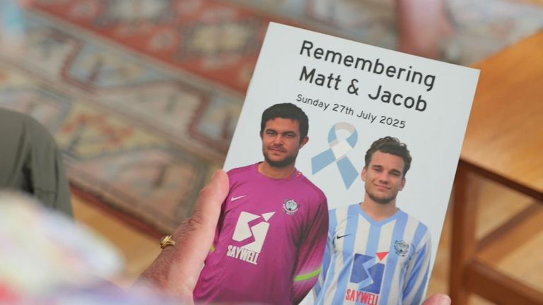 A programme for a memorial for Jacob Schilt and Matthew Grimstone