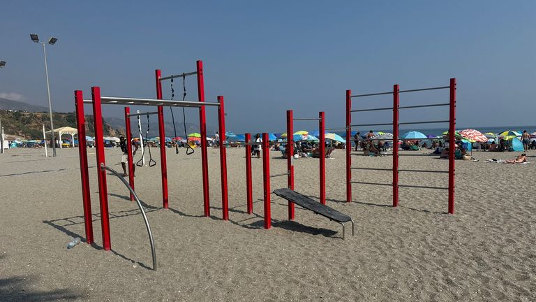 Clacher was arrested while working out on this gym apparatus in Nerja