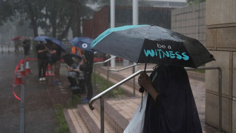 The remnants of a typhoon delayed the close of the trial on 14 August. Pic: Reuters