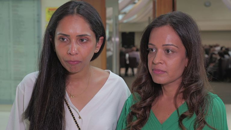 Jina and Komal Patel, whose relatives Sunny and Monali Patel died in the Air India plane crash