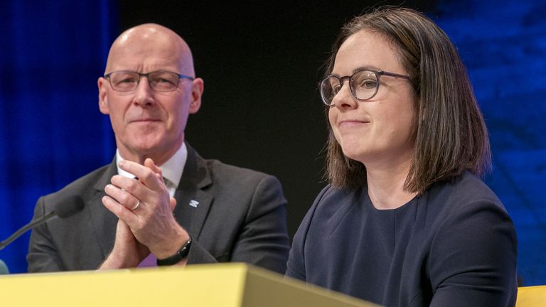 First Minister John Swinney and Deputy First Minister Kate Forbes at the SNP Annual National Conference at the Edinburgh International Confe