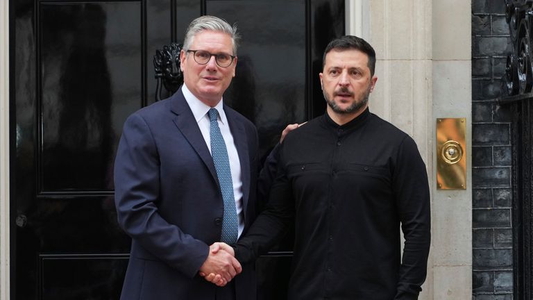 Keir Starmer welcomed Volodymyr Zelenskyy to Downing Street earlier this week. Pic: AP/ Kirsty Wigglesworth