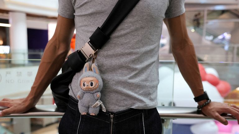 The most popular kind of Labubu, which hooks onto bags. Pic: Reuters
