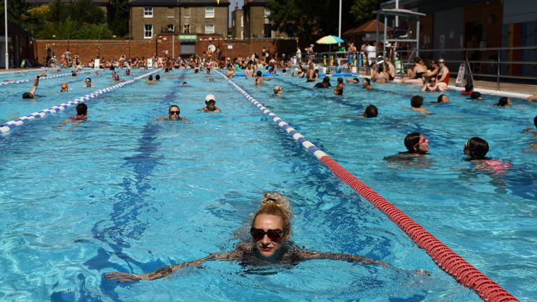 Swimmers at London Fields Lido. Pic: Reuters