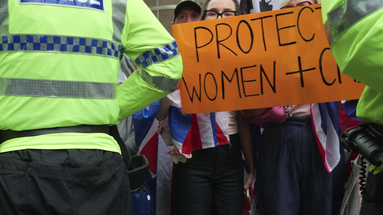 Many of the protesters said they were worried about the safety of women and girls