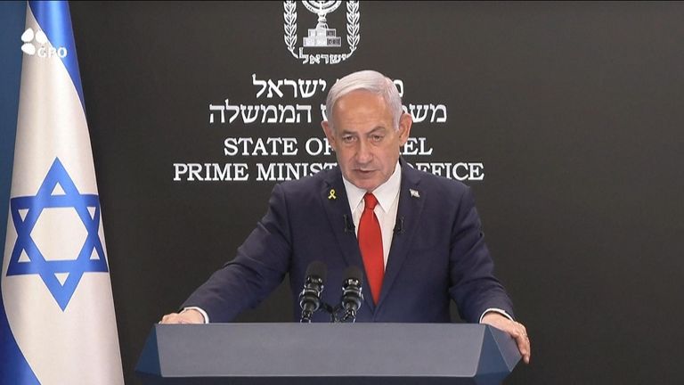 Benjamin Netanyahu vows to defeat Hamas as he condemns 'global campaign of lies' over starving Gazans