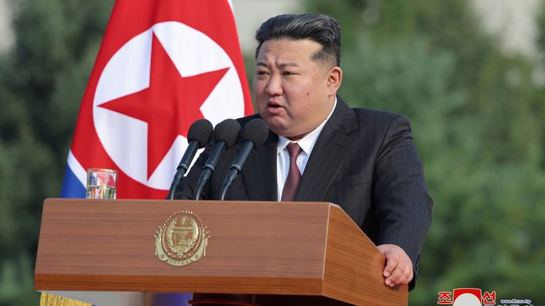 North Korean leader Kim Jong Un in Pyongyang, North Korea, October 7, 2024. Pic: Reuters