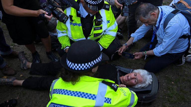 More than 500 people arrested after Palestine Action protest - with almost half aged 60 and above