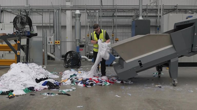 The company Project Plan B is working with the charity The Salvation Army to recycle polyester textiles