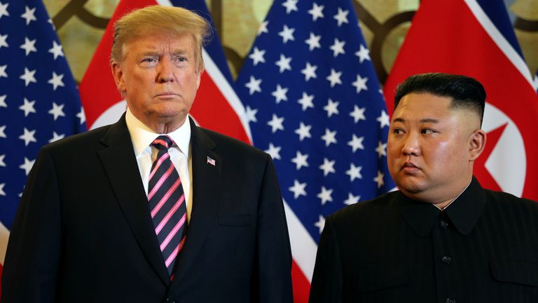 Call me, beep me, if you want to reach me? Trump and Kim in 2019. Pic: Reuters