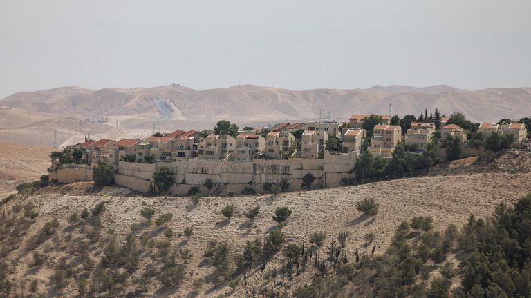 A view of part of the Israeli settlement of Maale Adumim. Pic: Reuters/Ronen Zvulun