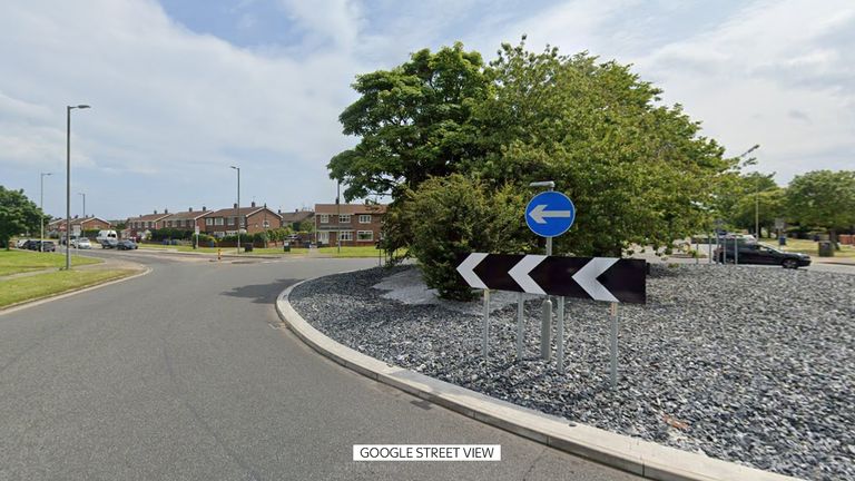 Whiteleas Way roundabout in South Shields