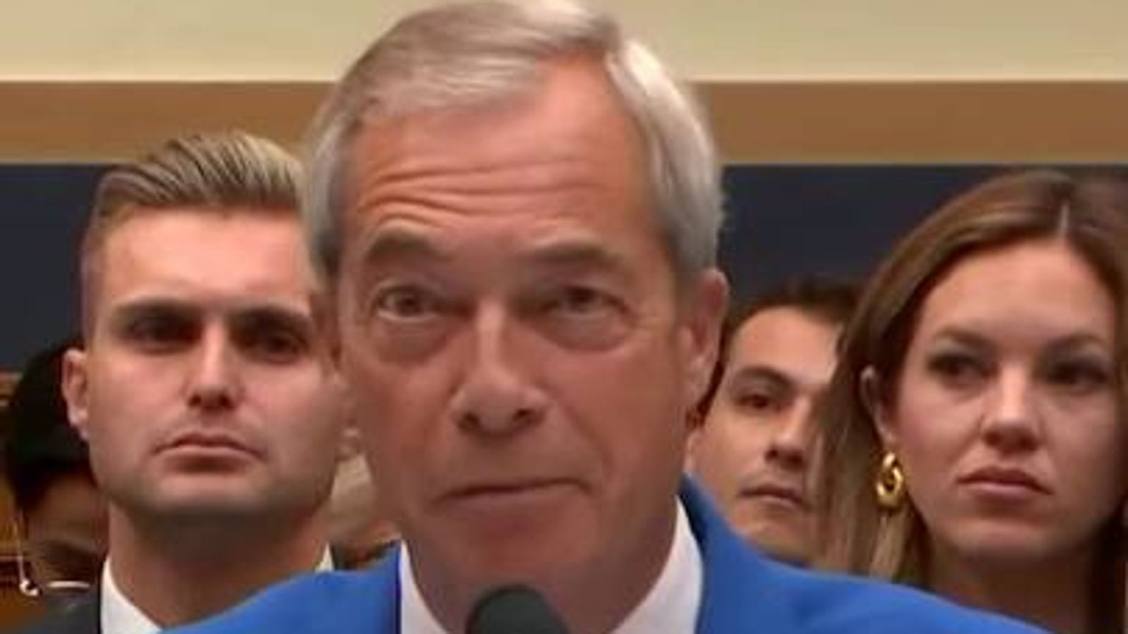Nigel Farage Testifies Before US Congress Criticizing UK Free Speech Laws