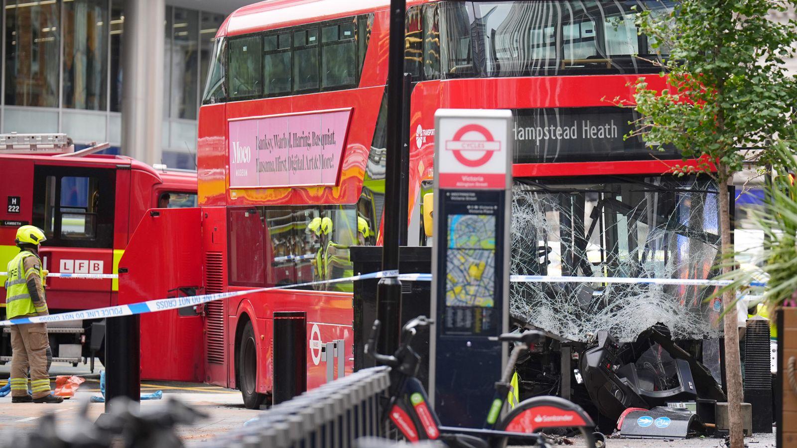 Bus hits pedestrians injuring 17 people in Victoria Street, central London