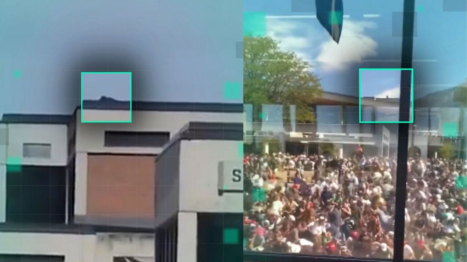 Videos taken by people at the event shows the suspected shooter on top of a  roof.