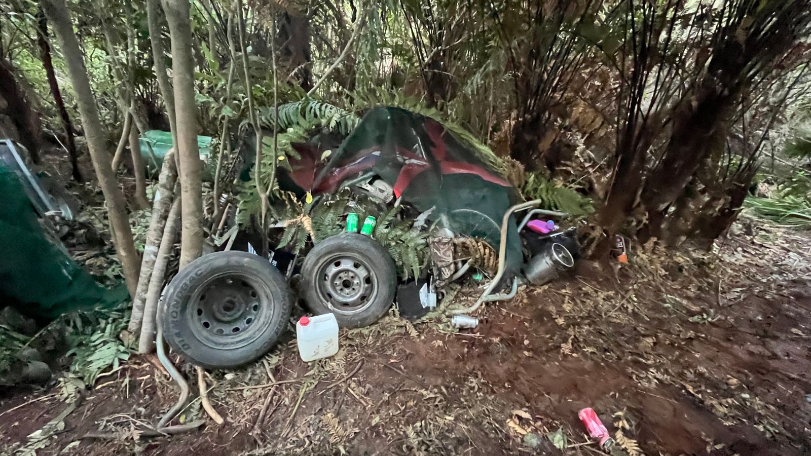 New photos show bush campsite where fugitive hid with his children before being shot dead by police