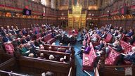 A general view of the chamber during the debate on the Assisted Dying Bill in the House of Lords.
Pic:Parliament TV/PA