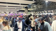 Queues at Heathrow Airport. Pic: Tom Johnson