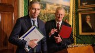 Simon Harris (left) and Hilary Benn (right) in Ulster today. (Pic: PA)