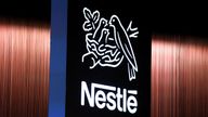 The Nestle logo is seen during the opening of the 151st Annual General Meeting of Nestle in Lausanne, Switzerland April 12, 2018