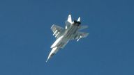 One of three Russian MiG-31 fighter jets in images shared by Sweden's armed forces.
Pic: Swedish Armed Forces