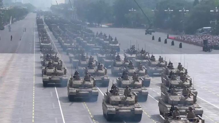 Tanks as part of the military parade