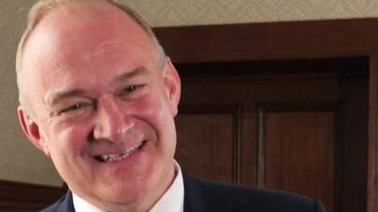 Sir Ed Davey being interviewed