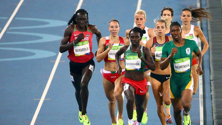 The women's 800m final at the 2016 Rio Olympics. Pic: Reuters